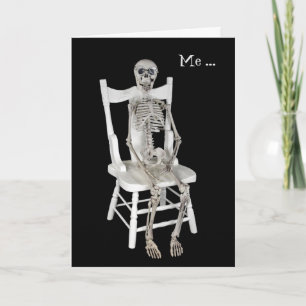 miss you-skeleton on chair card