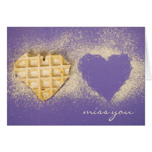 Miss You- waffle heart on purple
