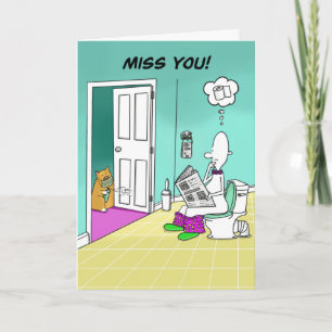 Miss you with toilet  roll funny card