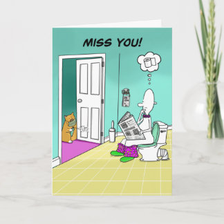 Miss you with toilet  roll funny card