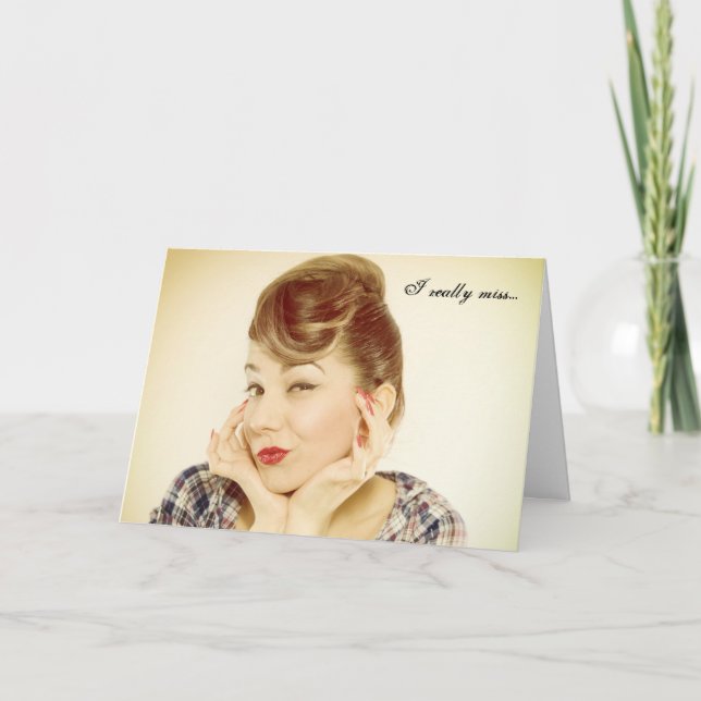 Miss Your Retro Vibe Greeting Card (Front)