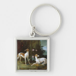 Misse and Turlu, two greyhounds of Louis XV Key Ring