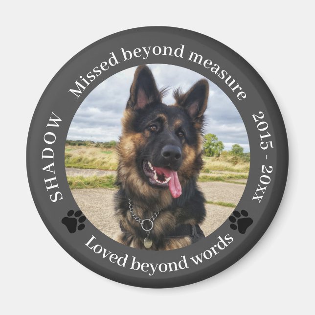 Missed Beyond Measure Pet Photo Memorial Magnet (Front)