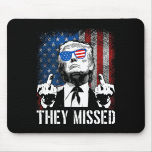 Missed Donald Trump Shot Trump 2024 Us American Fl Mouse Pad