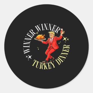 Missed Thanksgiving Great Again Funny Trump Dancin Classic Round Sticker