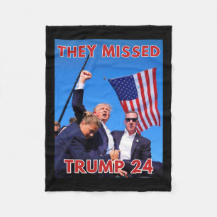 Missed Trump 2024 - Patriotic Political Maga Fleece Blanket