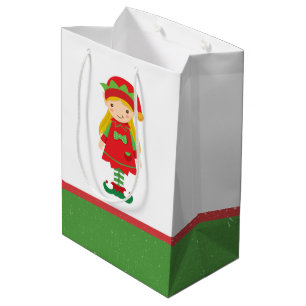Misses Elf and Candy Canes Medium Gift Bag