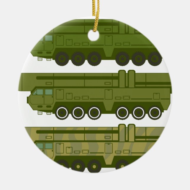 Missile carrier vector ceramic tree decoration (Front)