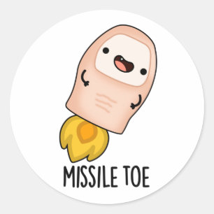Missile Toe Funny Mistletoe Pun  Classic Round Sticker