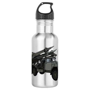 Missile vehicle cartoon illustration 532 ml water bottle