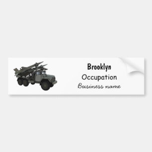 Missile vehicle cartoon illustration bumper sticker