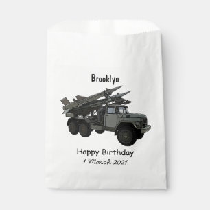 Missile vehicle cartoon illustration favour bag