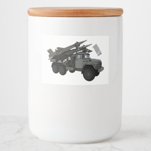 Missile vehicle cartoon illustration food label