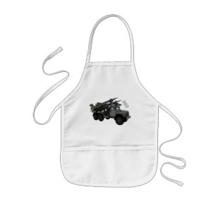 Missile vehicle cartoon illustration kids apron