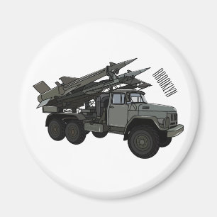 Missile vehicle cartoon illustration magnet