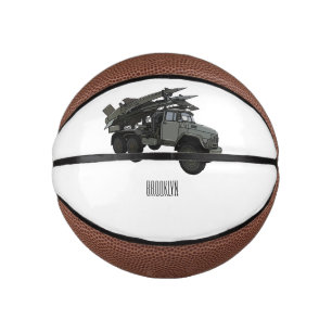 Missile vehicle cartoon illustration mini basketball