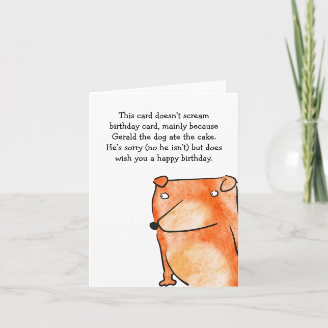 Missing cake birthday card (Front)