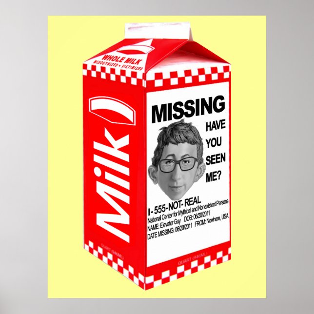 MISSING: Elevator Guy Poster (Front)