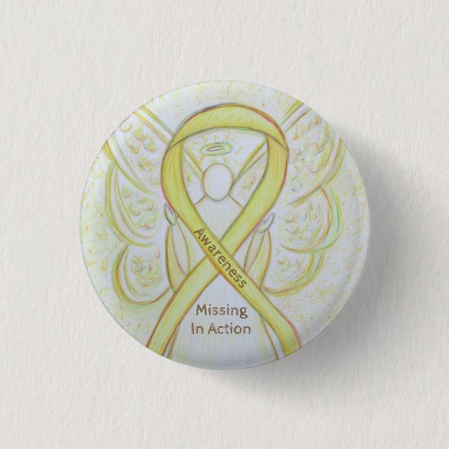 Missing in Action (MIA) Awareness Ribbon Angel Pin (Front)