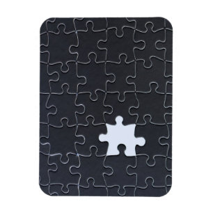 Missing Jigsaw Puzzle Piece black Magnet