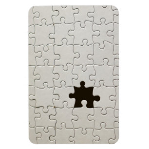 Missing Jigsaw Puzzle Piece White Magnet