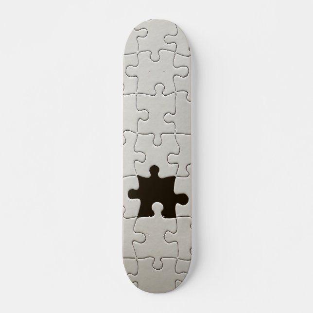 Missing Jigsaw Puzzle Piece White Skateboard (Front)