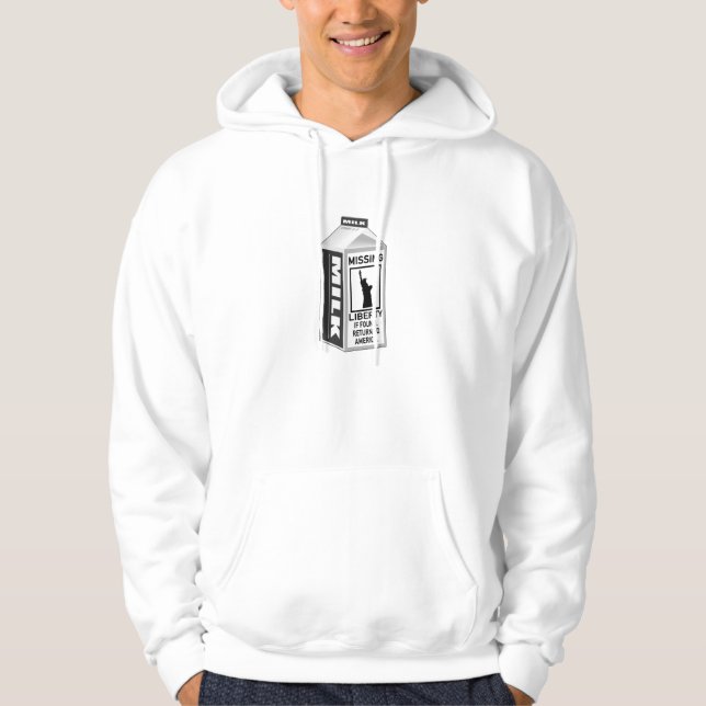Missing Liberty Milk Carton Hoodie (Front)