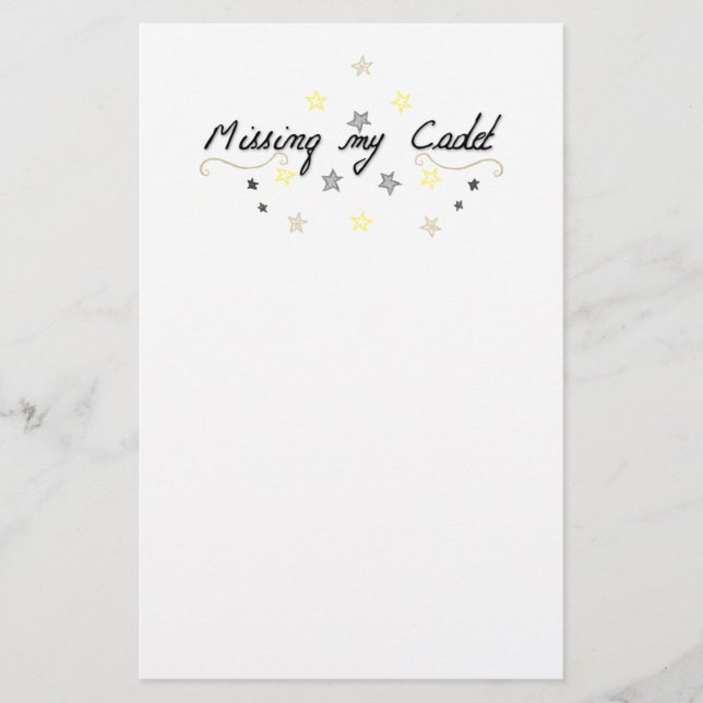 Missing my Cadet Stationary Stationery (Front)