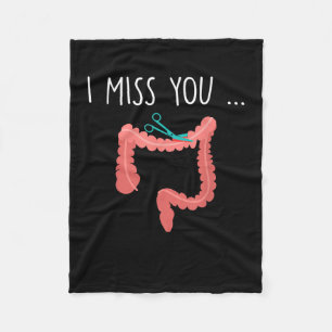 Missing My Colon Funny Ostomy Ostomate Surgery Hum Fleece Blanket