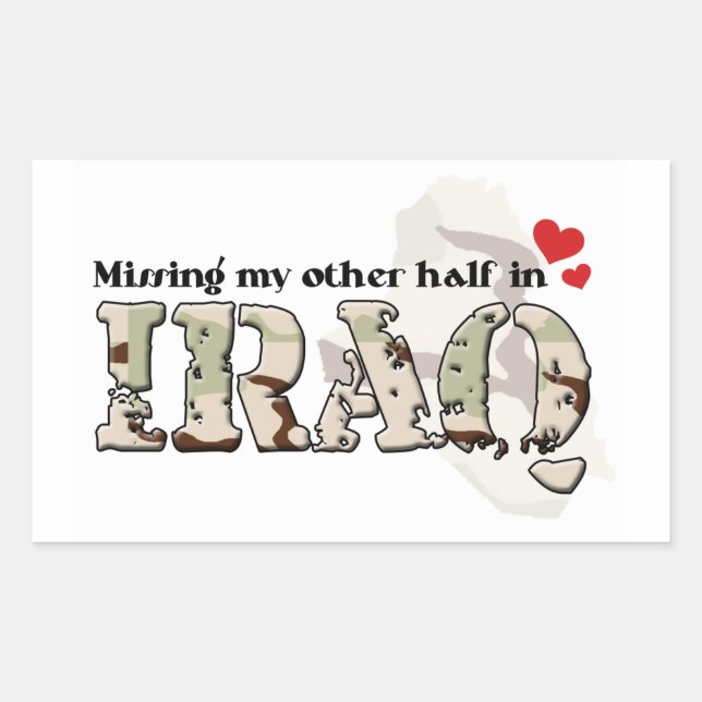 Missing my other half in Iraq Rectangular Sticker (Front)