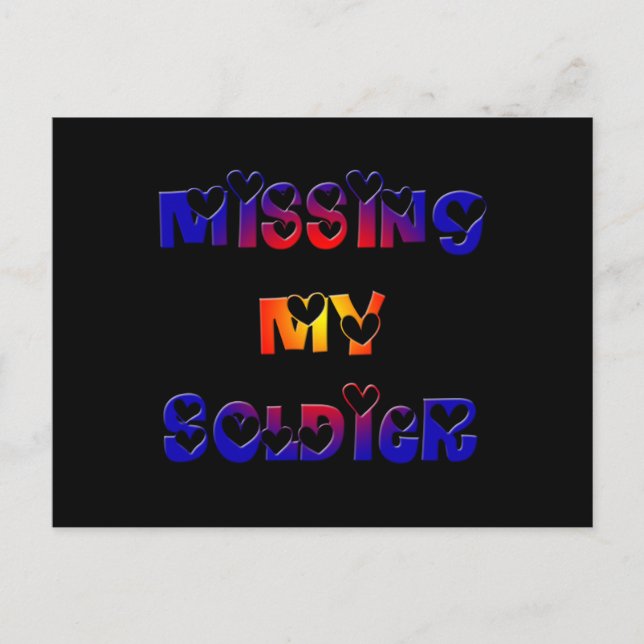 Missing my Soldier Postcard (Front)