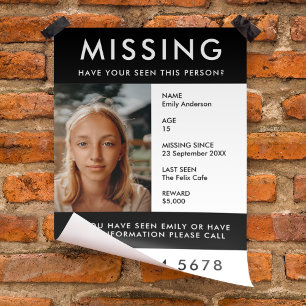 Missing Person Poster Photo Handout Flyer