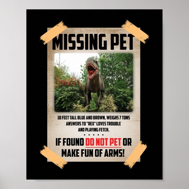 Missing Pet 18 Feet Tall Blue Brown Weighs 7 Tons Poster (Front)