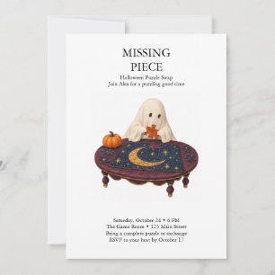 Missing Piece Halloween Puzzle Swap Invitation