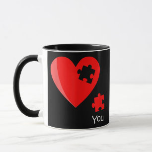 Missing Piece Heart Puzzle Valetines Day Shirt Gif Mug