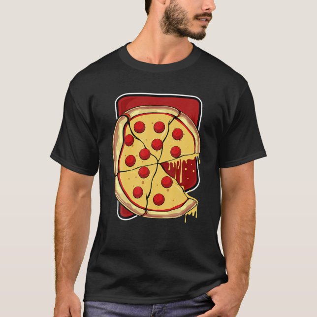 Missing Piece Pizza Slice Matching Couple Valentin T-Shirt (Front)