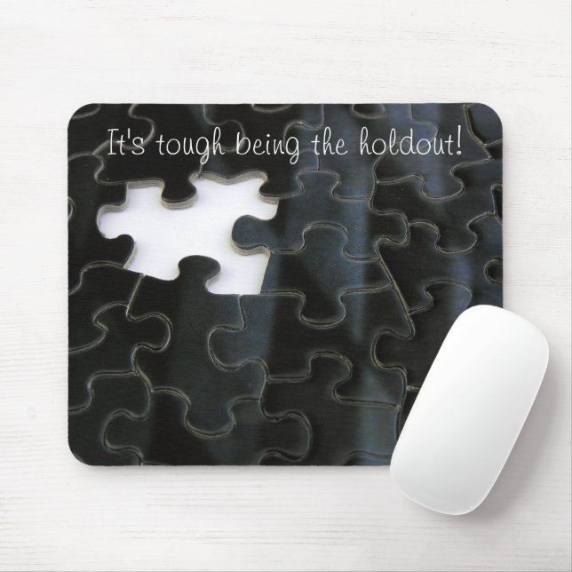 Missing Puzzle Piece Black White Template Mouse Pad (With Mouse)