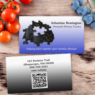 Missing Puzzle Piece QR Code Template Business Card