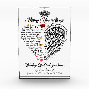 Missing You Always Memorial Photo Block