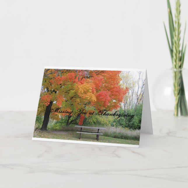 Missing You at Thanksgiving Greeting Card (Front)