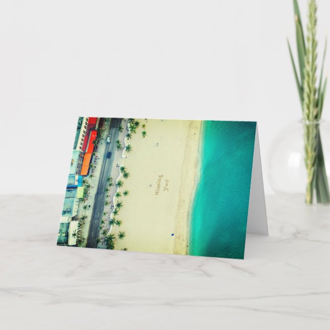 Missing You Beach Vacation Card (Front)