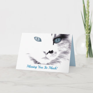 Missing You Blue Eyed Cat Note Card