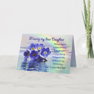 Missing you card for daughter with forget me nots