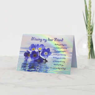 Missing you card for Friend with forget me nots