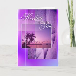 Missing You Card (purple/sunset)