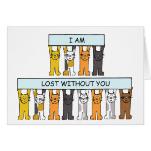 Missing You Cartoon Cats
