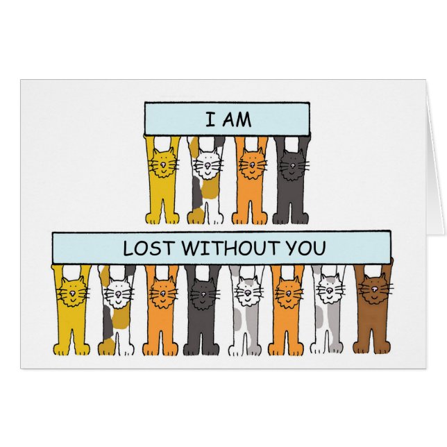 Missing You Cartoon Cats (Front Horizontal)