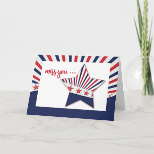 Missing You Deployed in Military Service Patriotic Card
