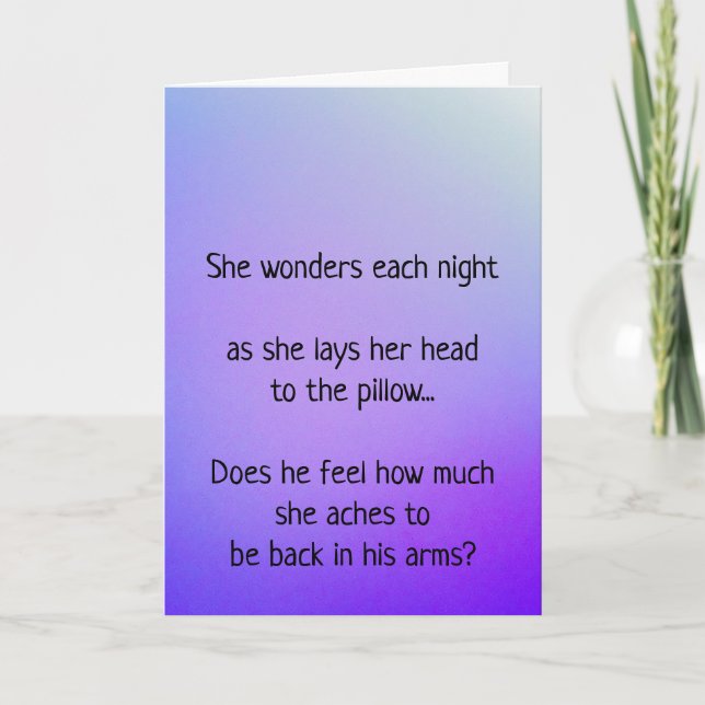 Missing You Each and Every Night Holiday Card (Front)