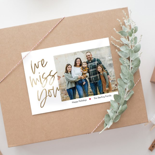 Missing You Editable Colour Holiday Photo Card (Creator Uploaded)
